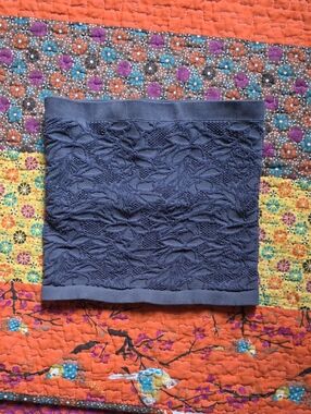 Navy Blue Textured Tube Top